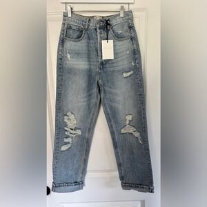 BLANK PAIGE Women‎ Distressed Light Wash Denim Jeans Size S High Rise Cropped